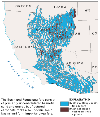 Basin-fill aquifers in Basin and Range Province Basin and Range aquifers