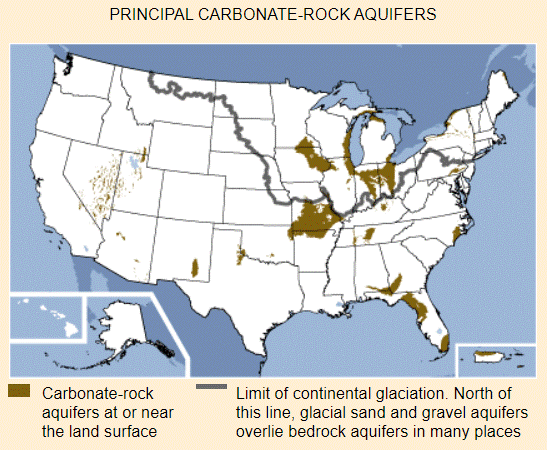 Principal carbonate-rock aquifers in the United States Carbonate-Rock Aquifers