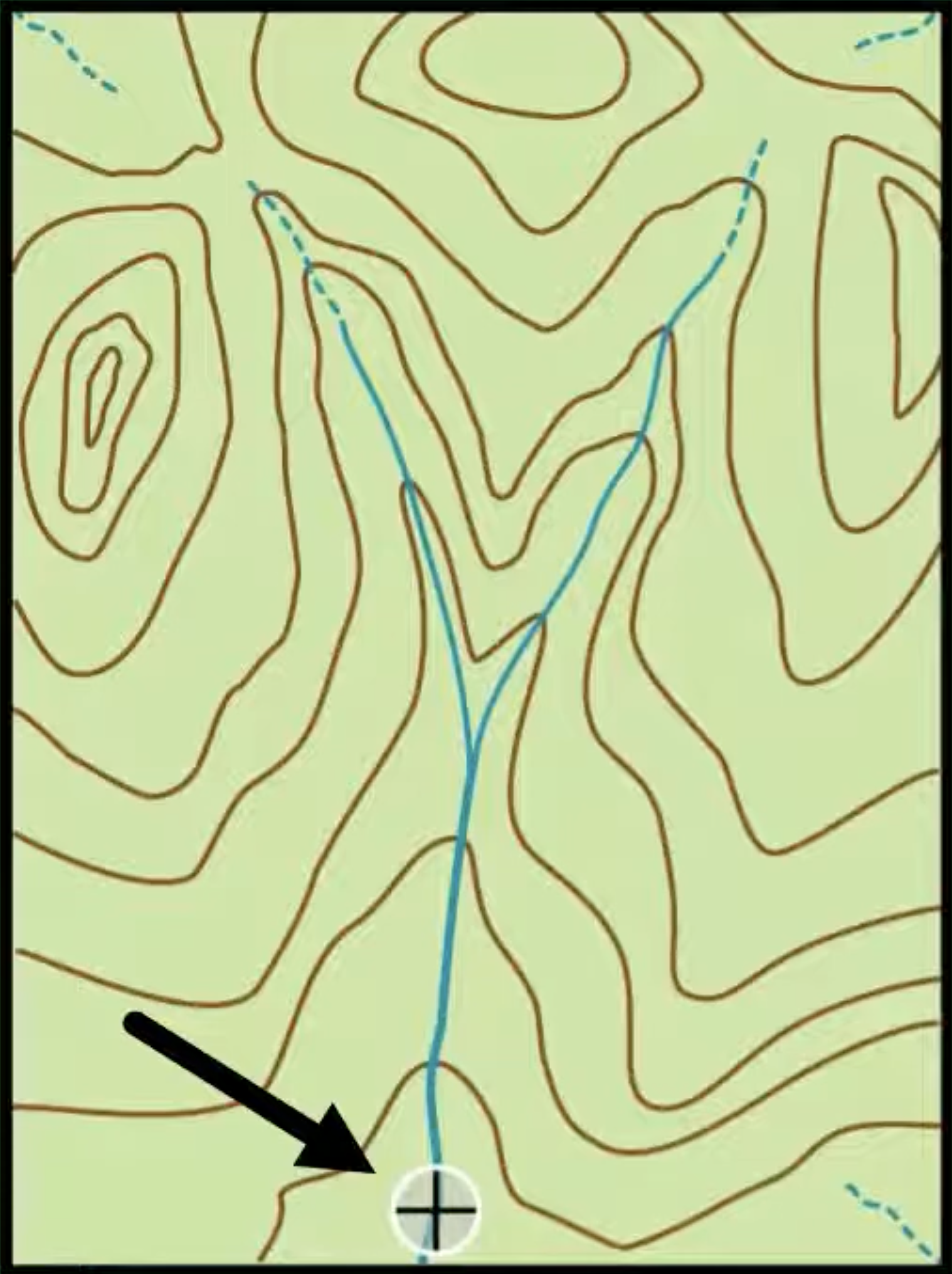 A hypothetical topographic map of a catchment topomap